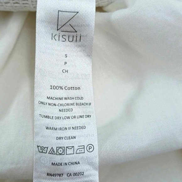 KISUII WMNS Sz S Smocked Black White Summer Midi Dress, Frill, Split Hem Layered - Picture 11 of 12